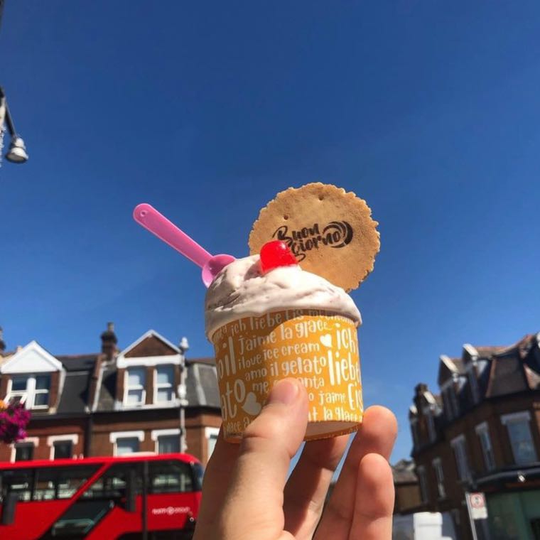 Gelato cup with sprinkles